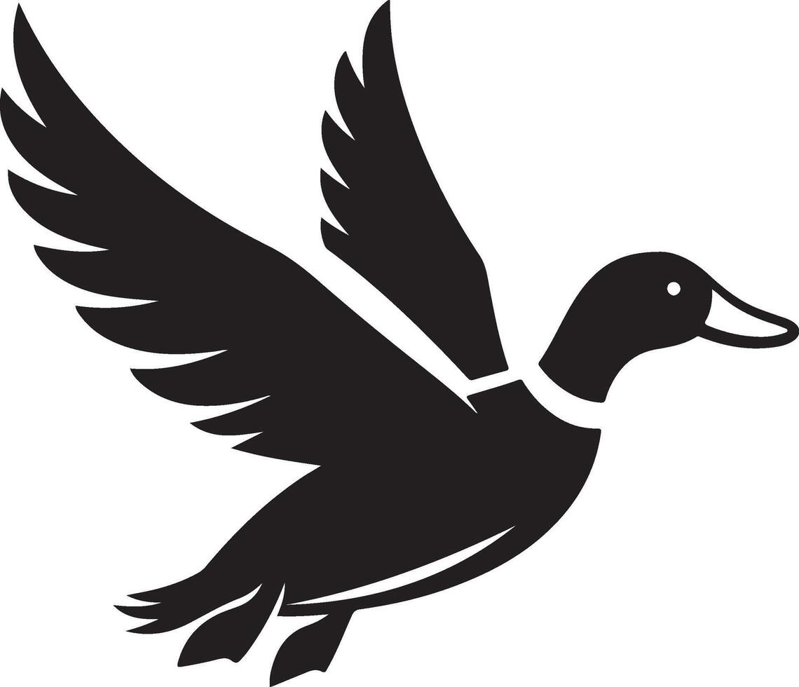 duck silhouette illustration. simple isolated on white background vector
