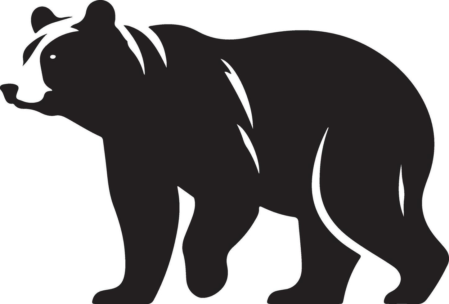 Bear silhouettes, bear in various poses, standing, walking, sitting, perfect for wildlife, nature designs, outdoor themes, versatile, visually engaging vector