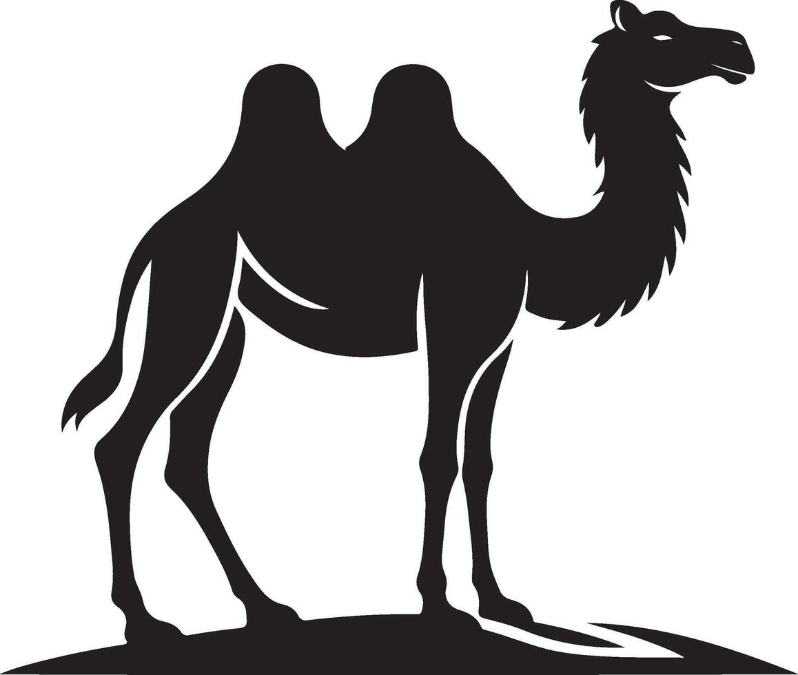camel caravan silhouette. Camel caravan in the desert. illustration vector