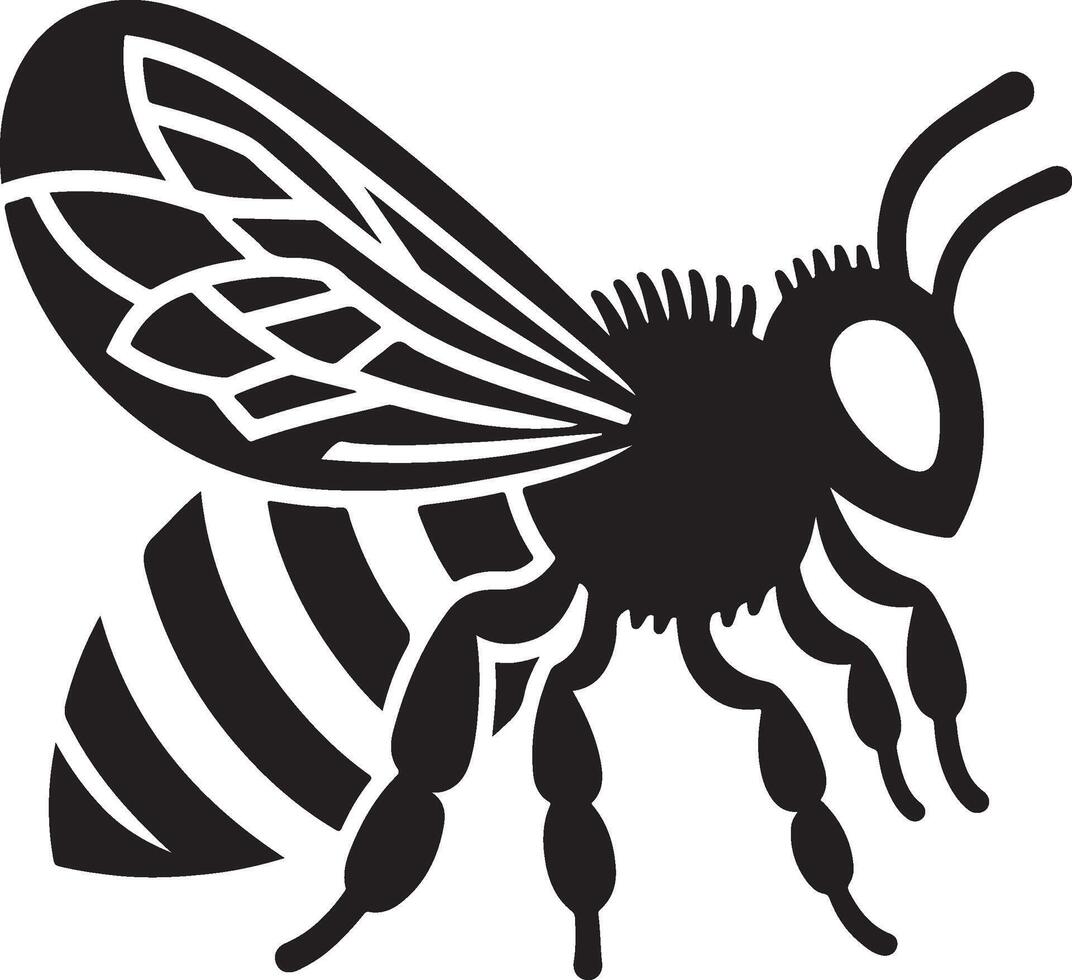 Honey bee silhouette, graphic illustration of a honey bee silhouette. vector