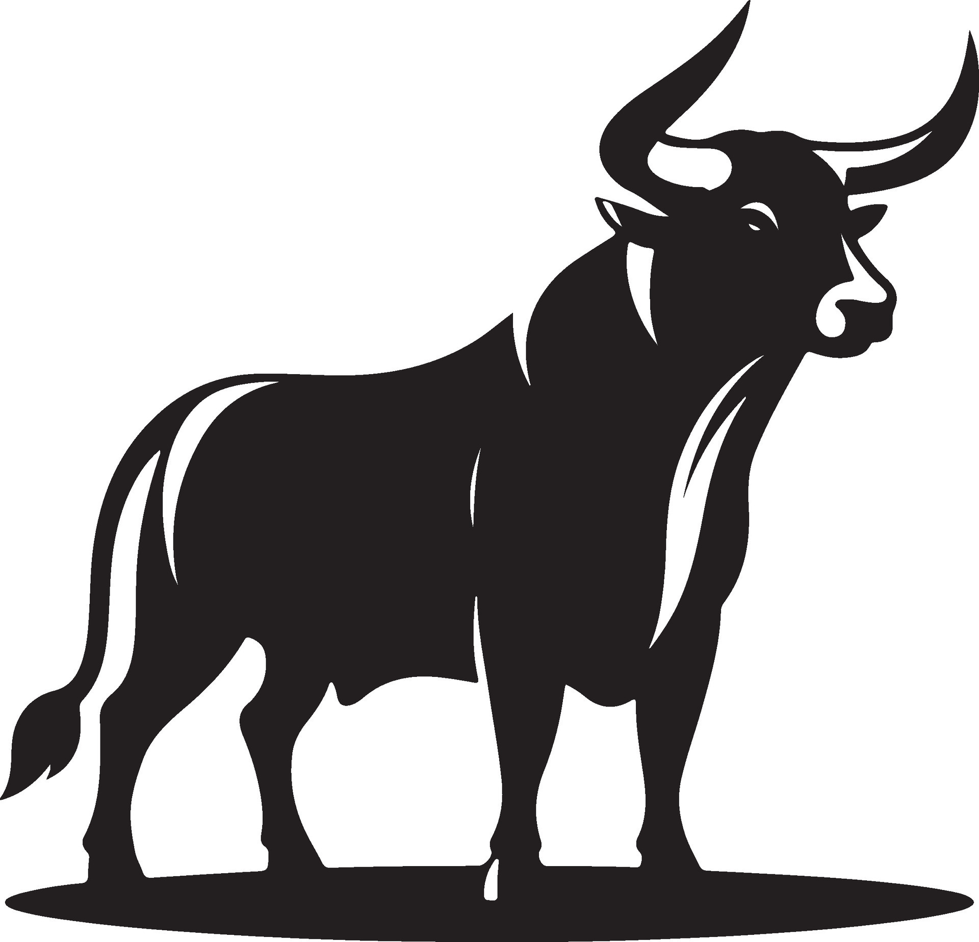 A high quality detailed bull male cow cattle animal silhouette 47109974