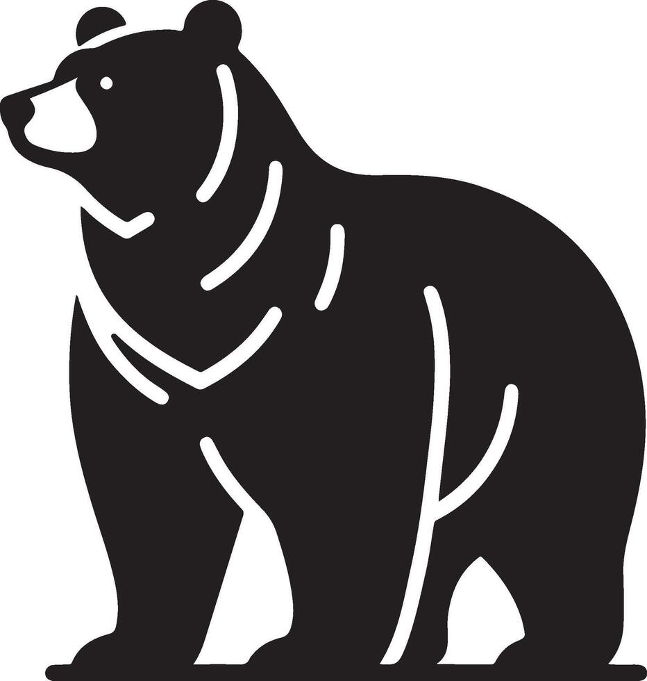 Bear silhouette isolated on white background. vector