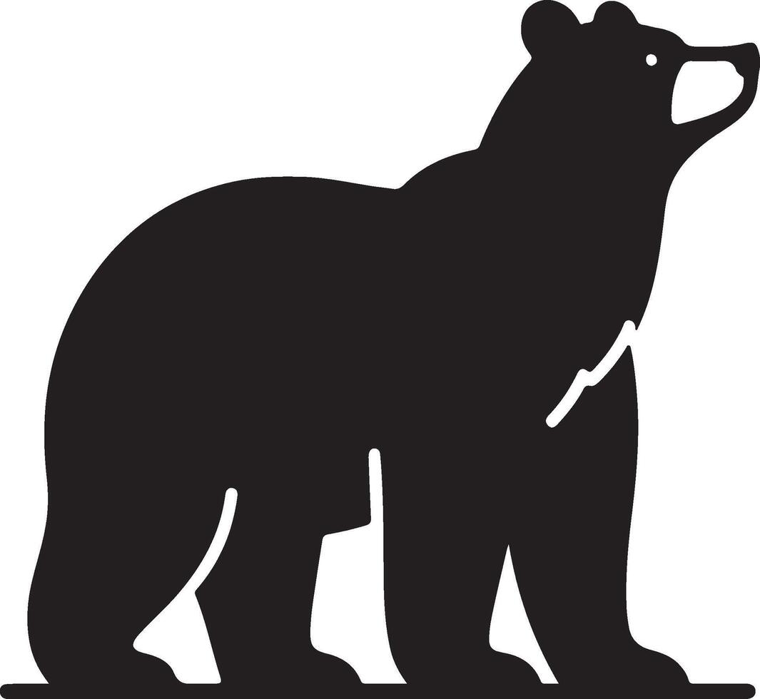 Polar bear silhouette collection with cub vector