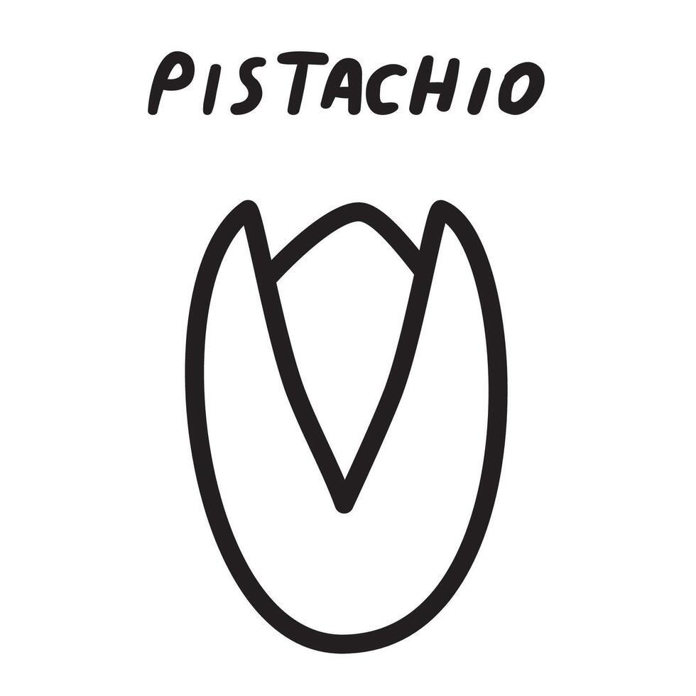 Pistachio. Outline icon. Black color. Illustration on white background. vector