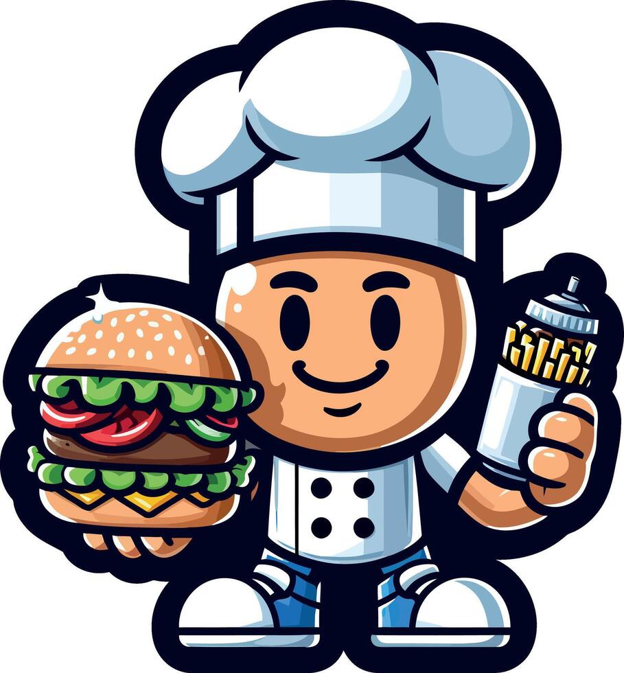 High-Quality cute mascot Burger cartoon Illustrations for Marketing and Digital Use vector