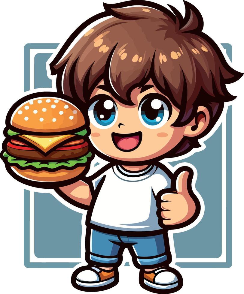 High-Quality cute mascot Burger cartoon Illustrations for Marketing and Digital Use vector