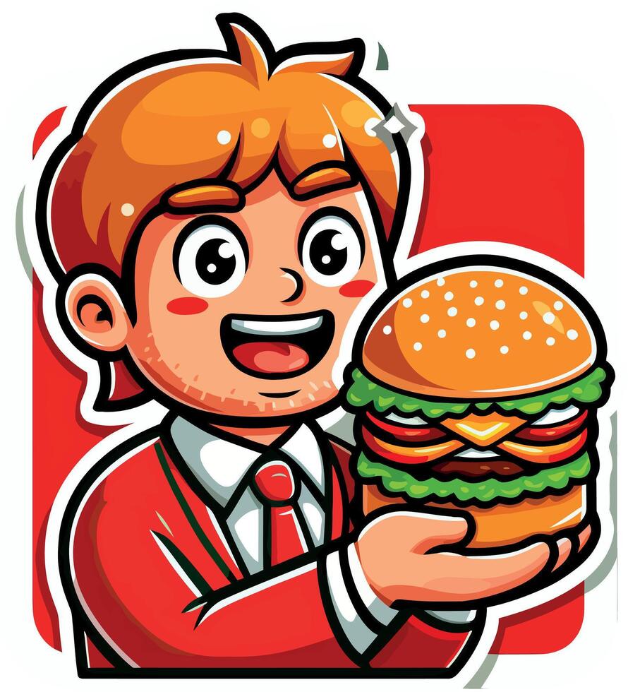 High-Quality cute mascot Burger cartoon Illustrations for Marketing and Digital Use vector