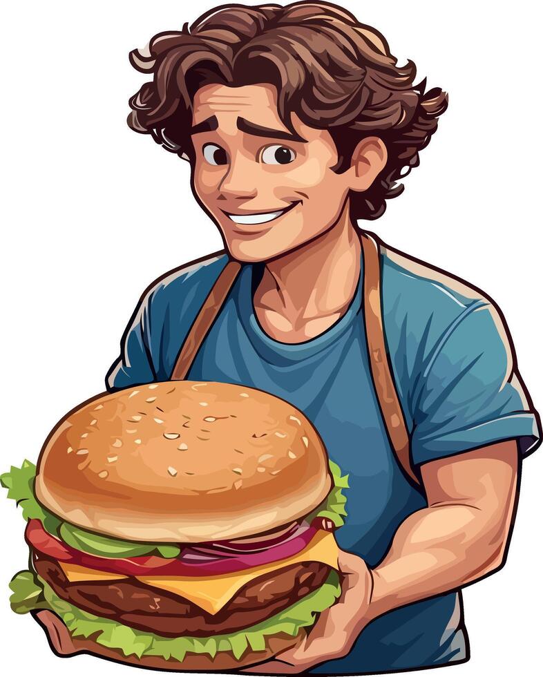 High-Quality cute mascot Burger cartoon Illustrations for Marketing and Digital Use vector