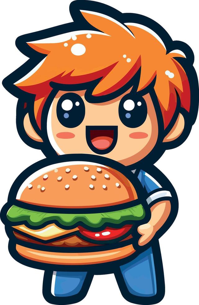 High-Quality cute mascot Burger cartoon Illustrations for Marketing and Digital Use vector