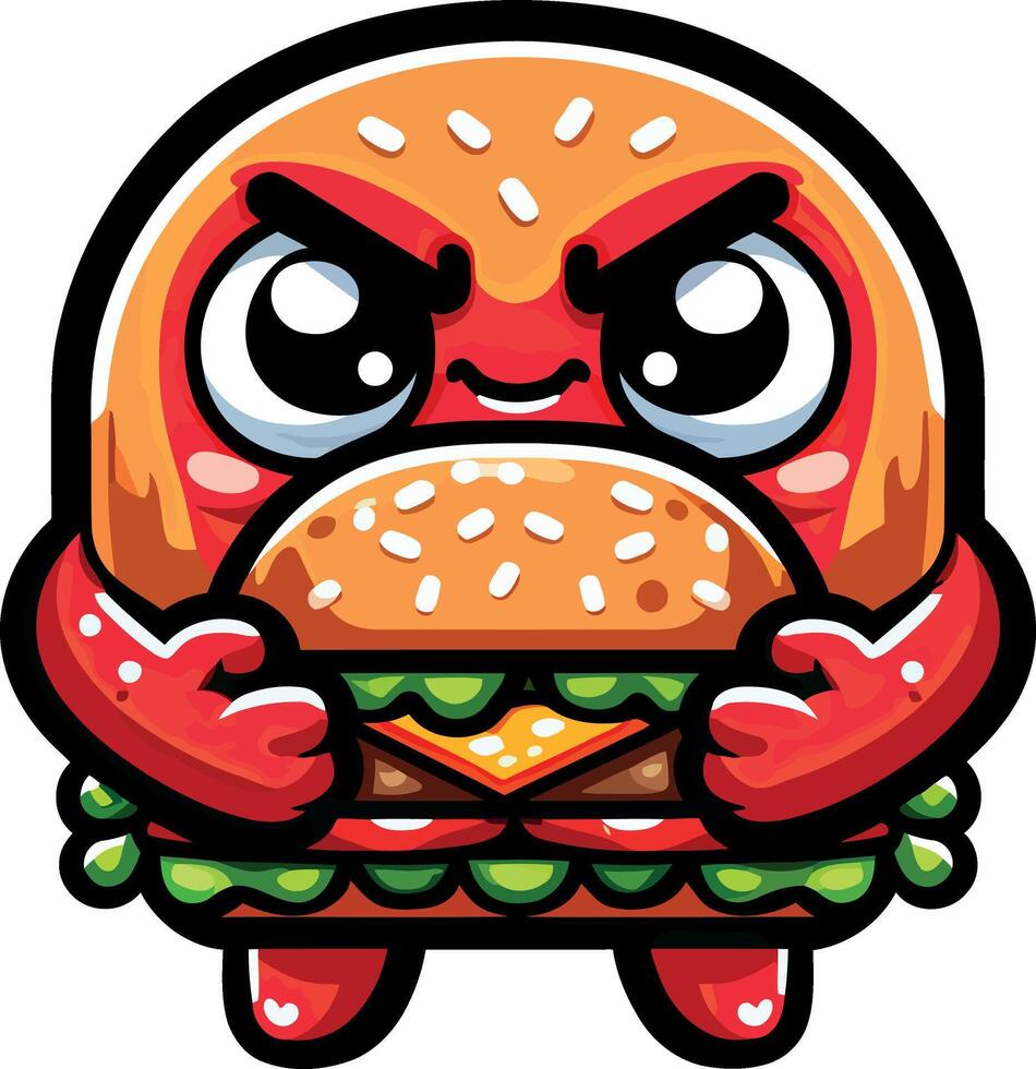 High-Quality cute mascot Burger cartoon Illustrations for Marketing and Digital Use vector
