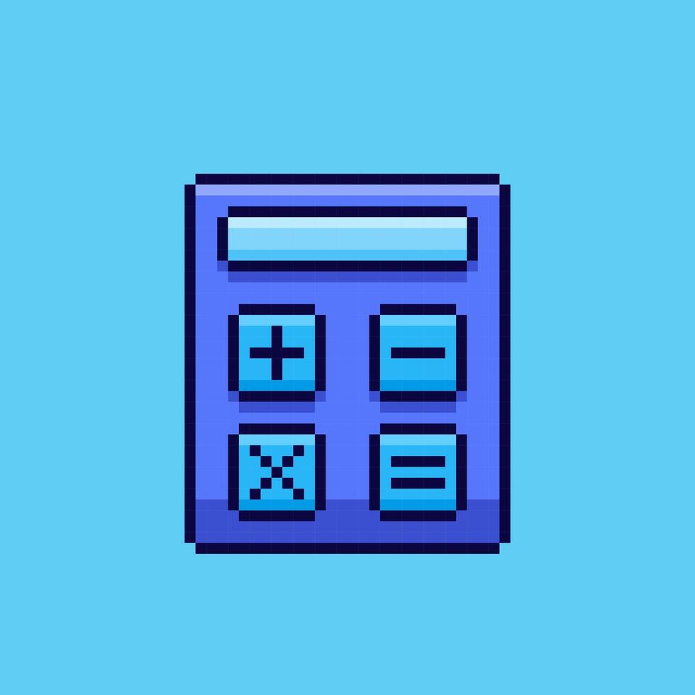 Pixel art calculator game asset design vector