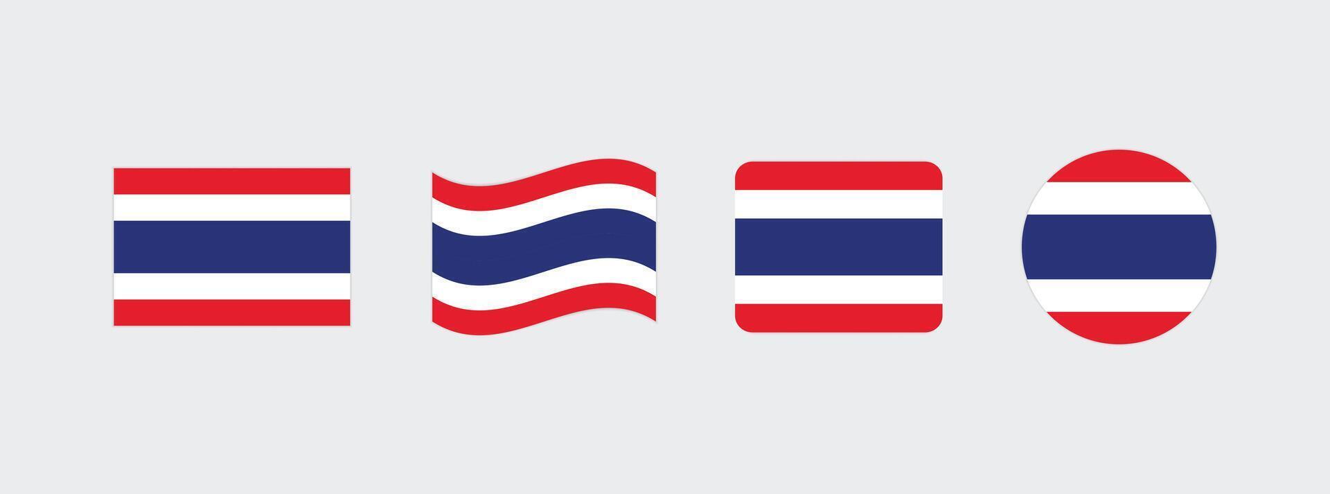 Thailand flag. Set of Thailand Flags Collection. vector