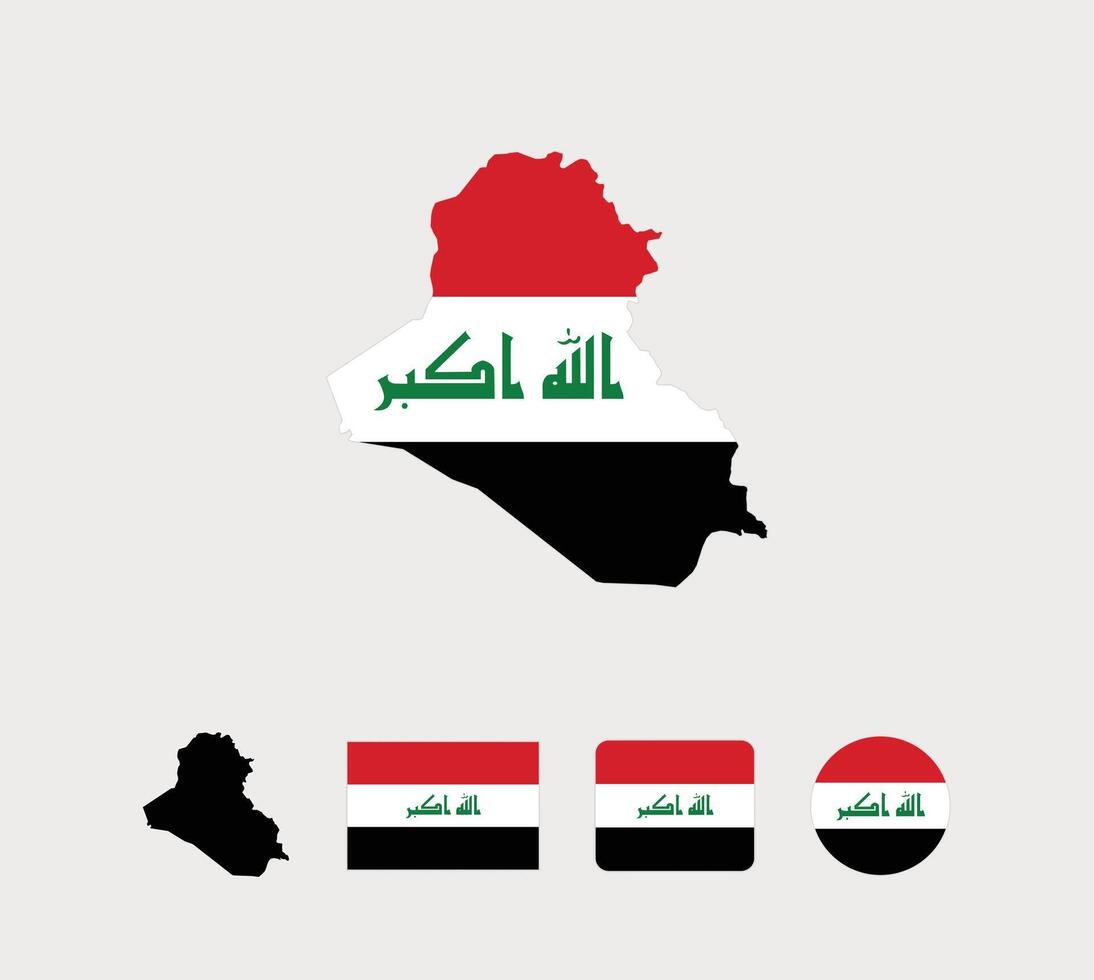 Iraq flag. Set of Iraq Flags Collection. vector