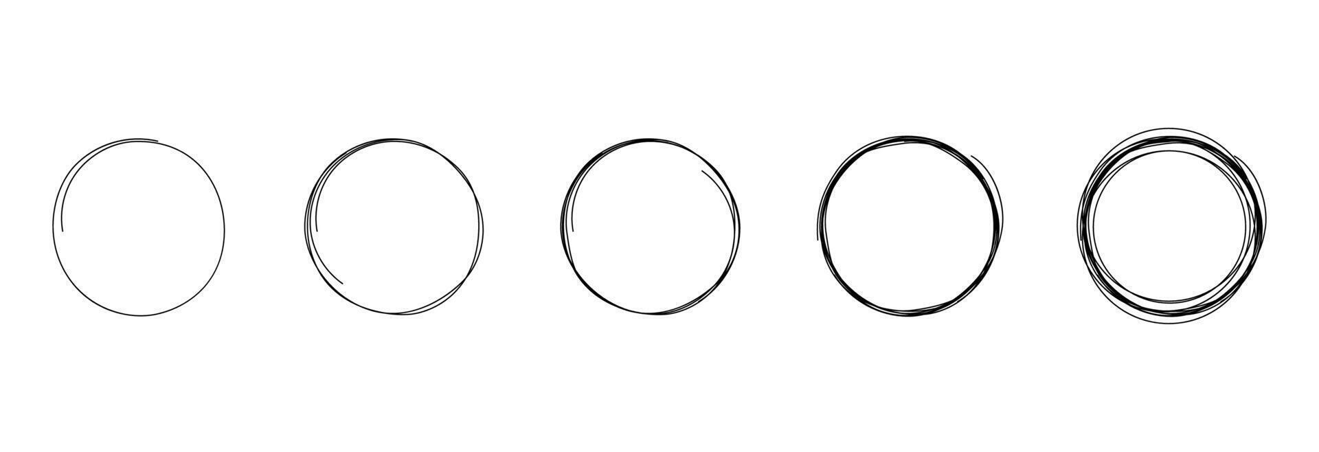 The circles are drawn by hand. vector