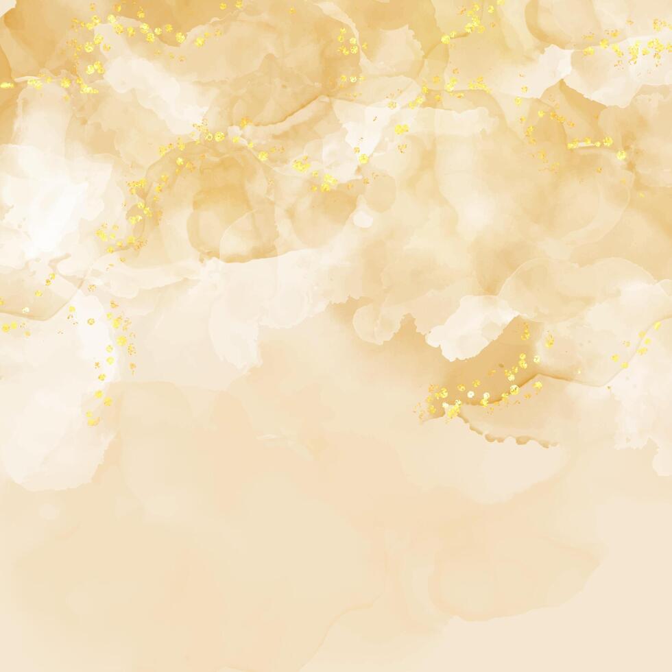 abstract hand painted elegant alcohol ink background with gold glitter vector