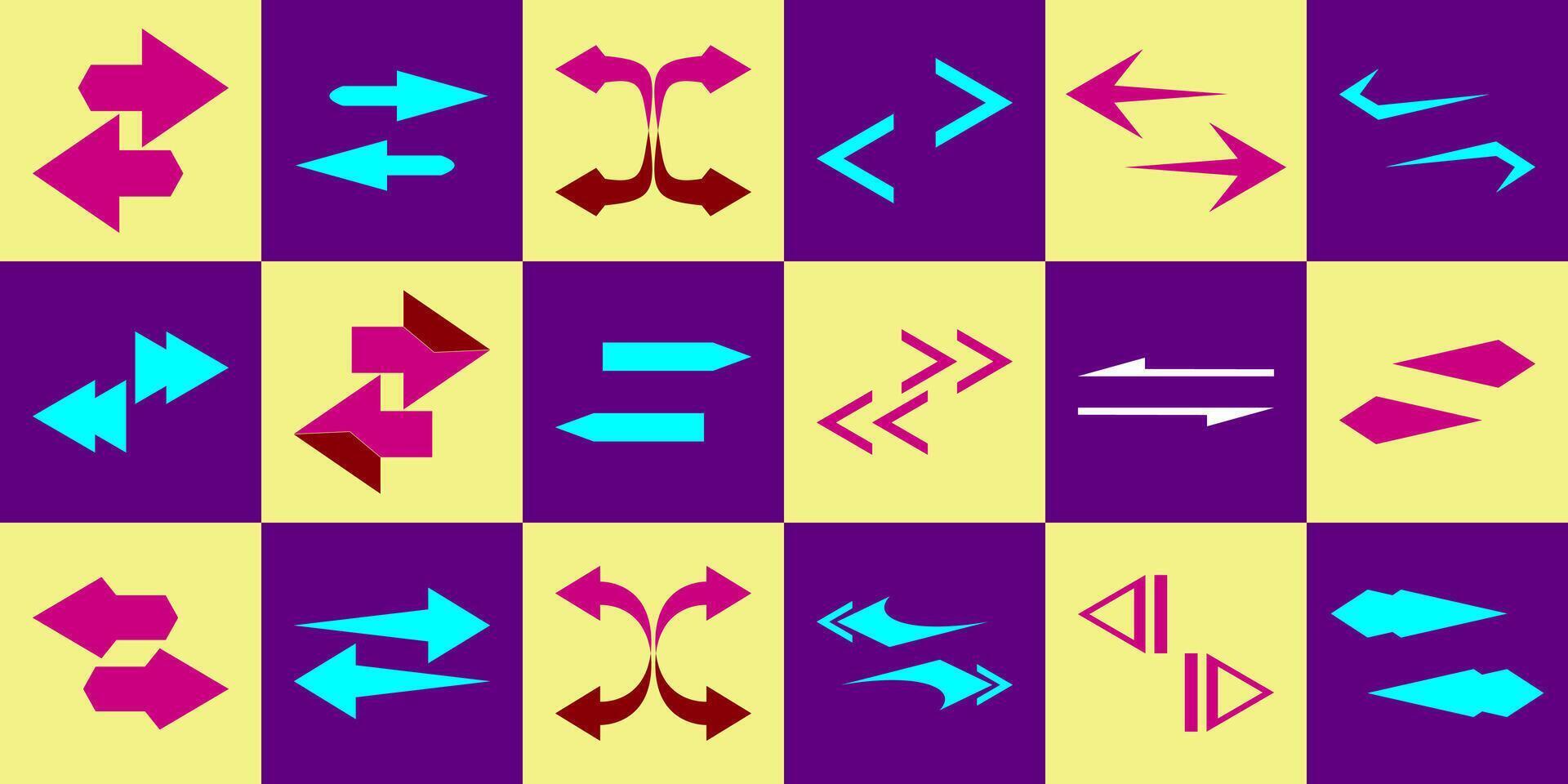 collection of arrows to the right and left, option elements design. vector