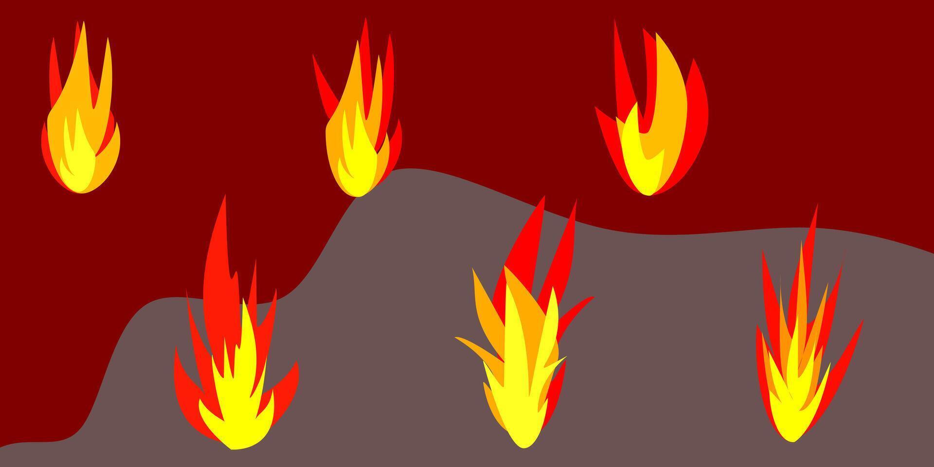 Free set of fire, elements design vector