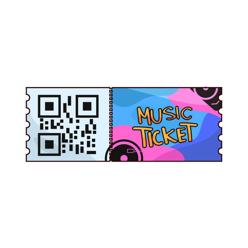 Illustration of music concert ticket vector