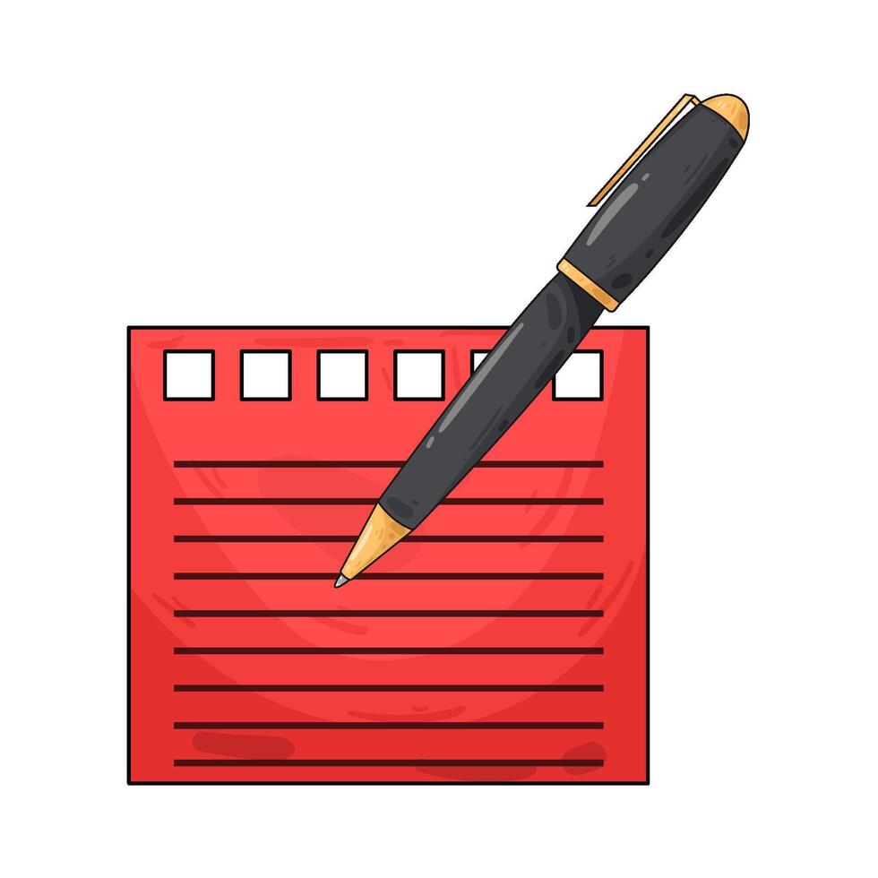 Illustration of paper and pen vector