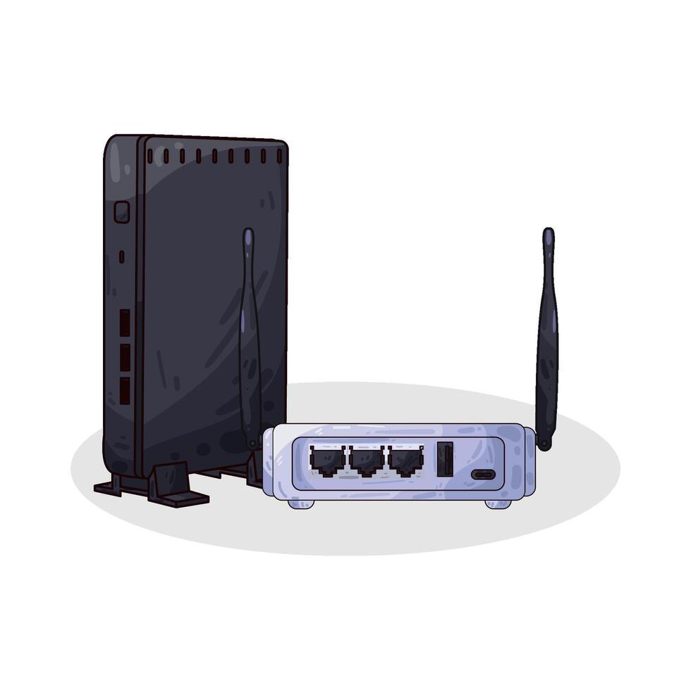 Illustration of wifi router vector