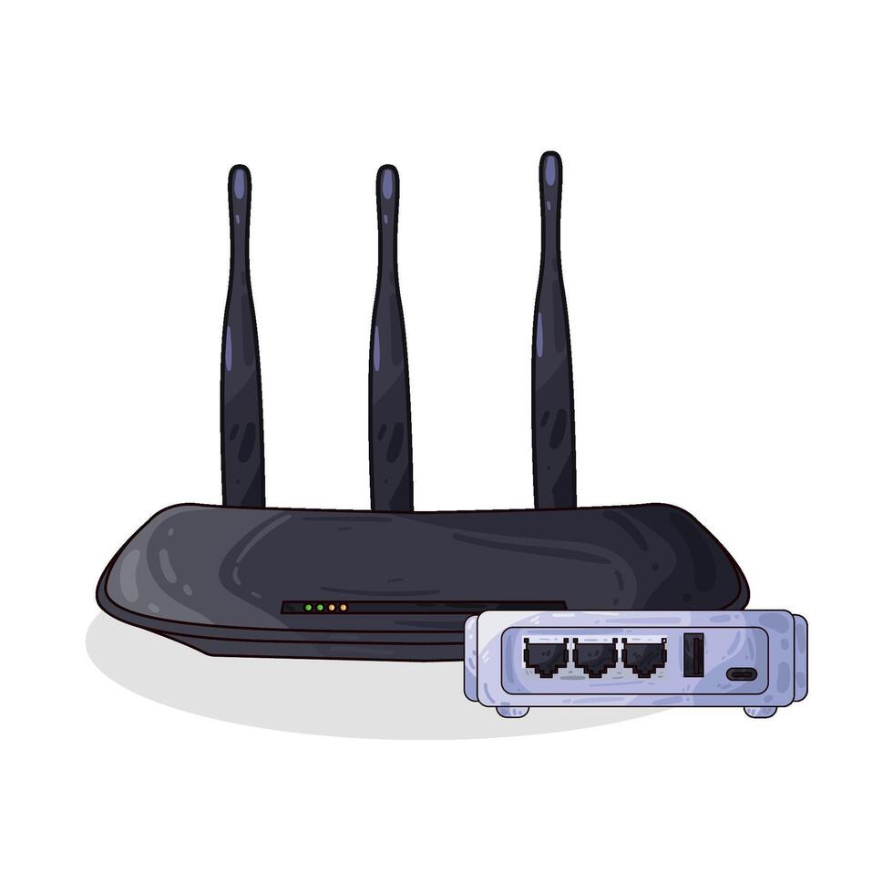 Illustration of wifi router vector