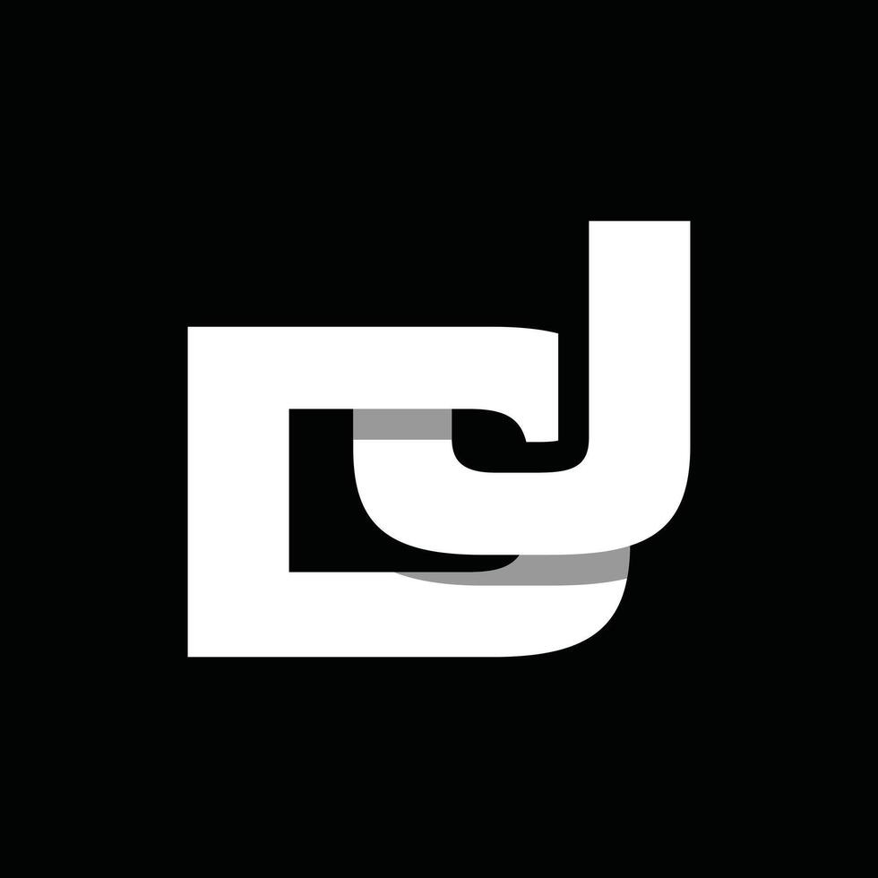 Modern Geometric Initial DJ Minimalist Business Icon Design Logo vector