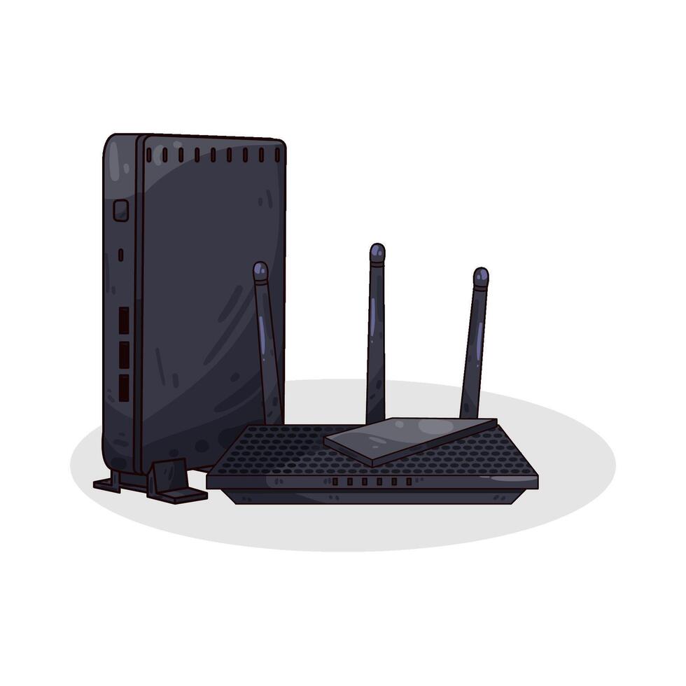 Illustration of wifi router vector