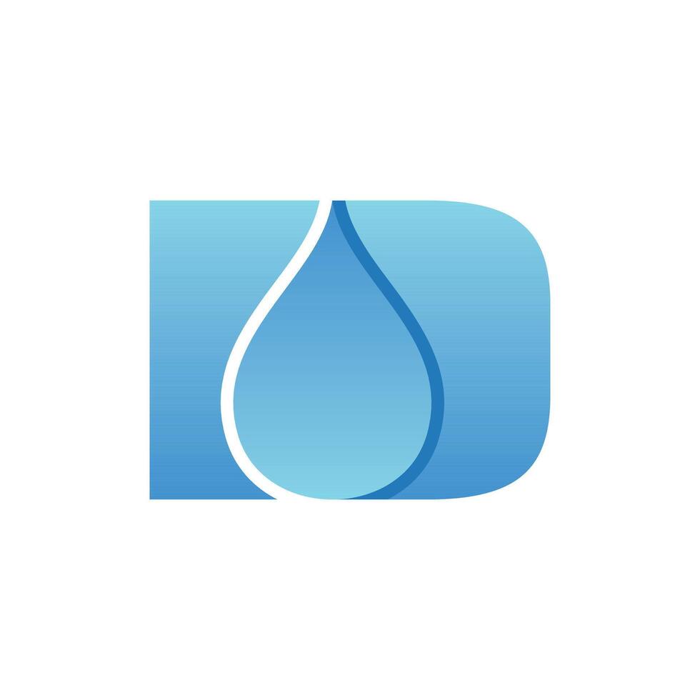 Letter D Drop Mineral Business Icon Simplicity Creative Design Logo vector