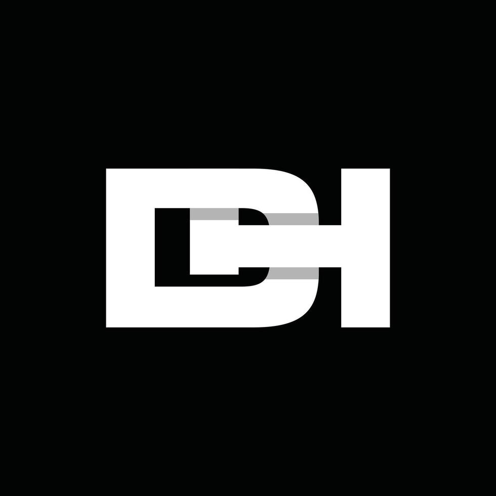 Letter DH Or HD Geometric Simple Business Creative Design Logo vector