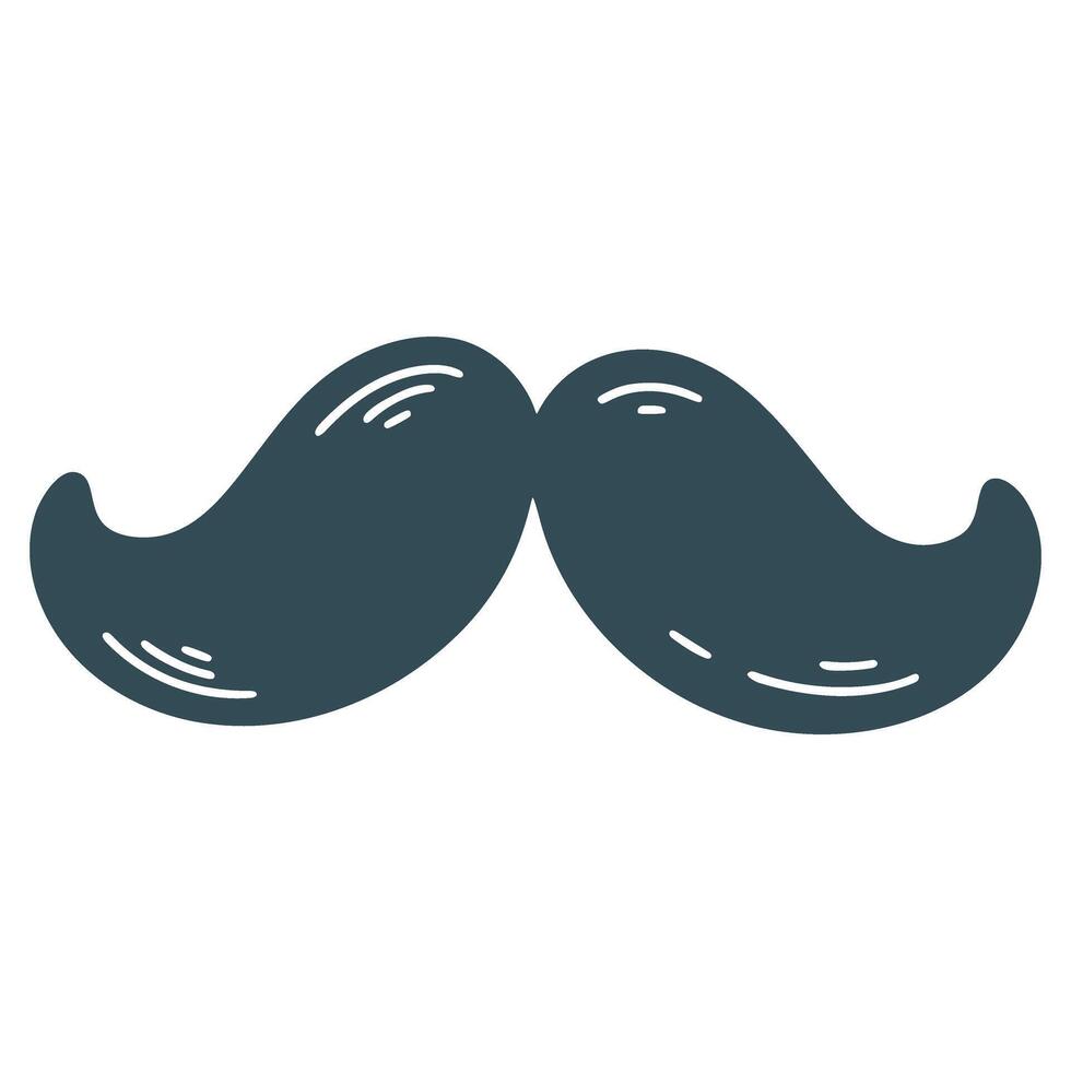 Men's mustache doodle sketch style vector
