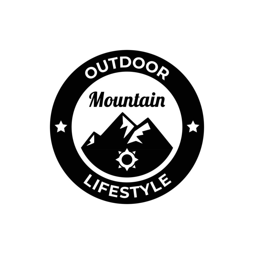 Adventure and outdoor vintage logo template, badge or emblem style. Mountain logo design template. vector