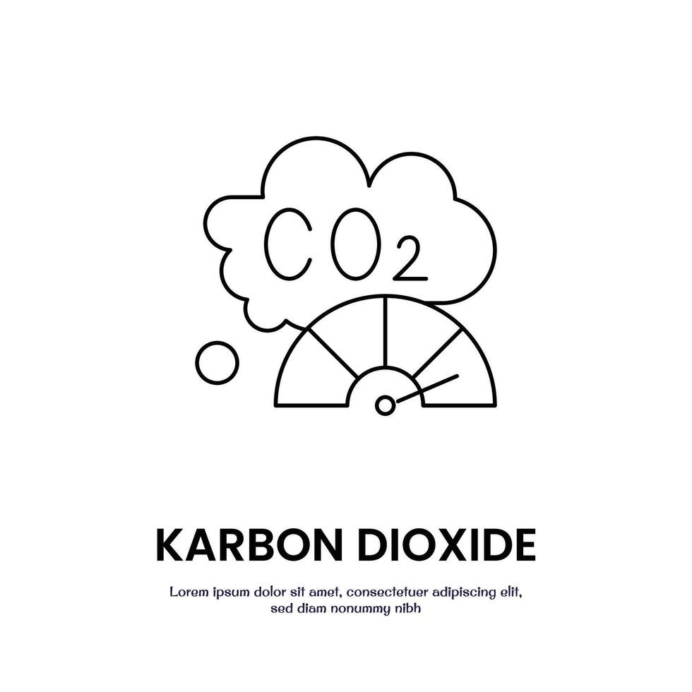 karbon dioxide level thin outline icon design good for web and mobile app vector