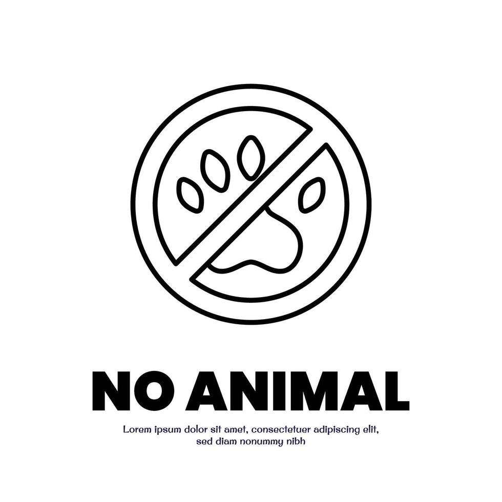 no pet thin outline icon design good for web or mobile app vector