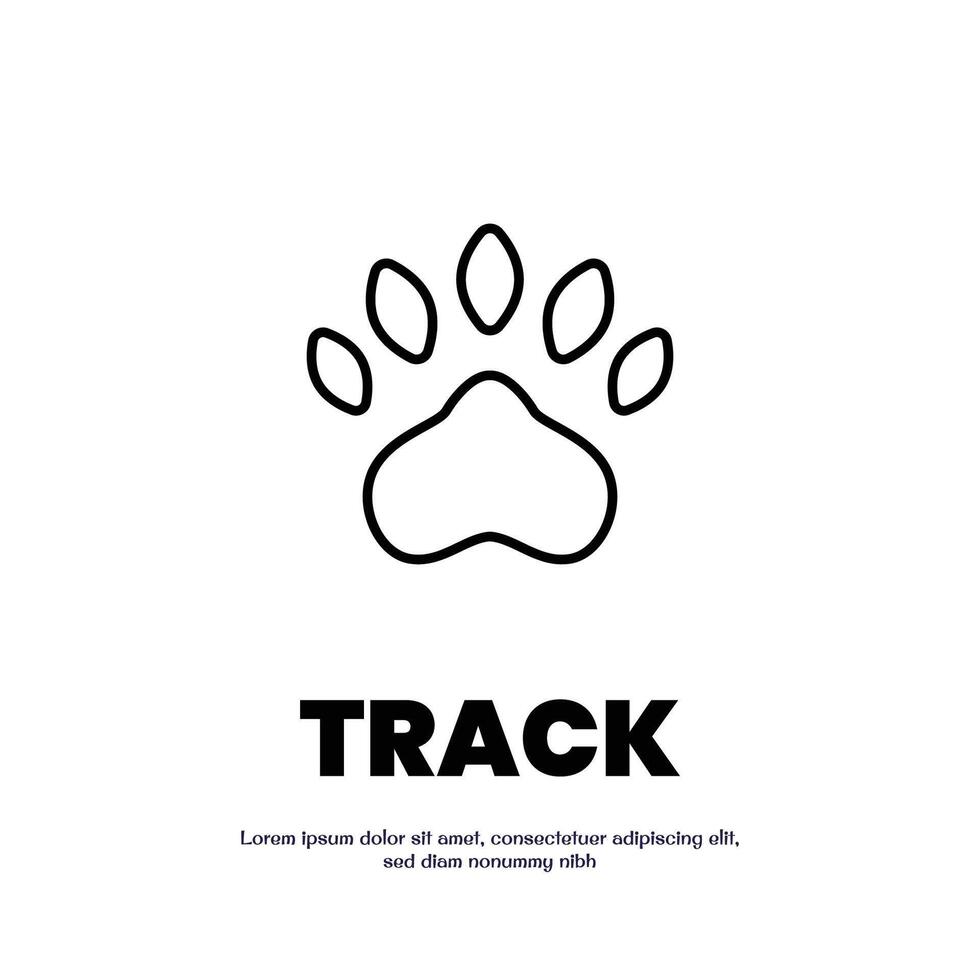 animal track thin outline icon design good for web or mobile app vector