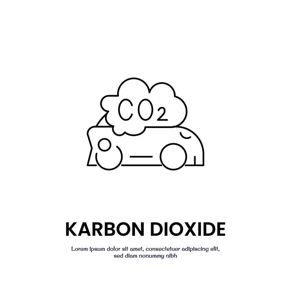 karbon dioxide from car thin outline icon design good for web and mobile app vector