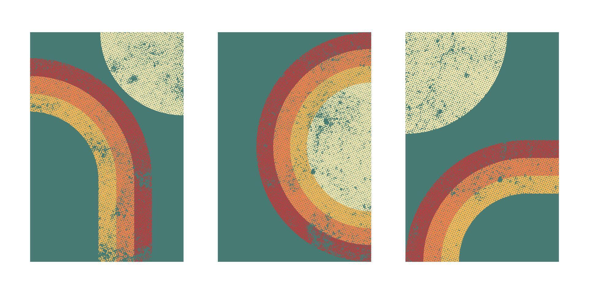 set of retro poster for wall decor vector