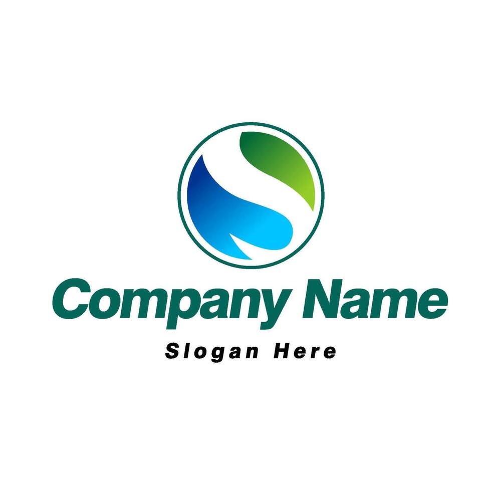 letter S circle logo herbal nature template vector