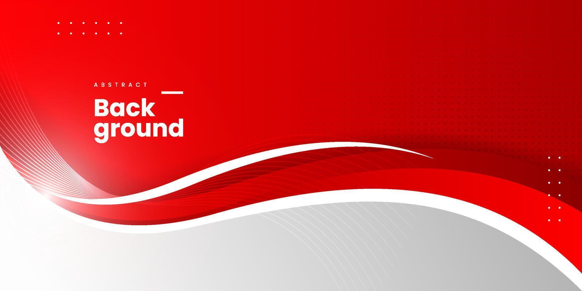 Abstract red and white wave background vector