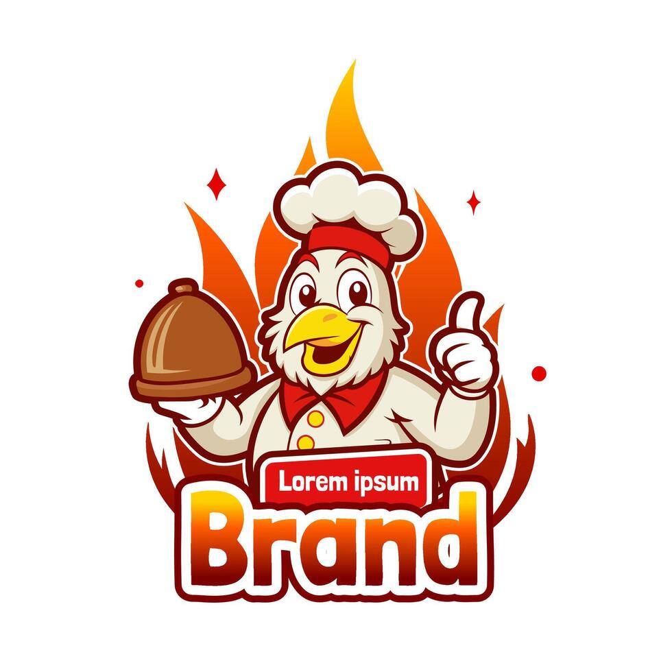 Chicken chef cartoon character food logo 47112099 Vector Art at Vecteezy