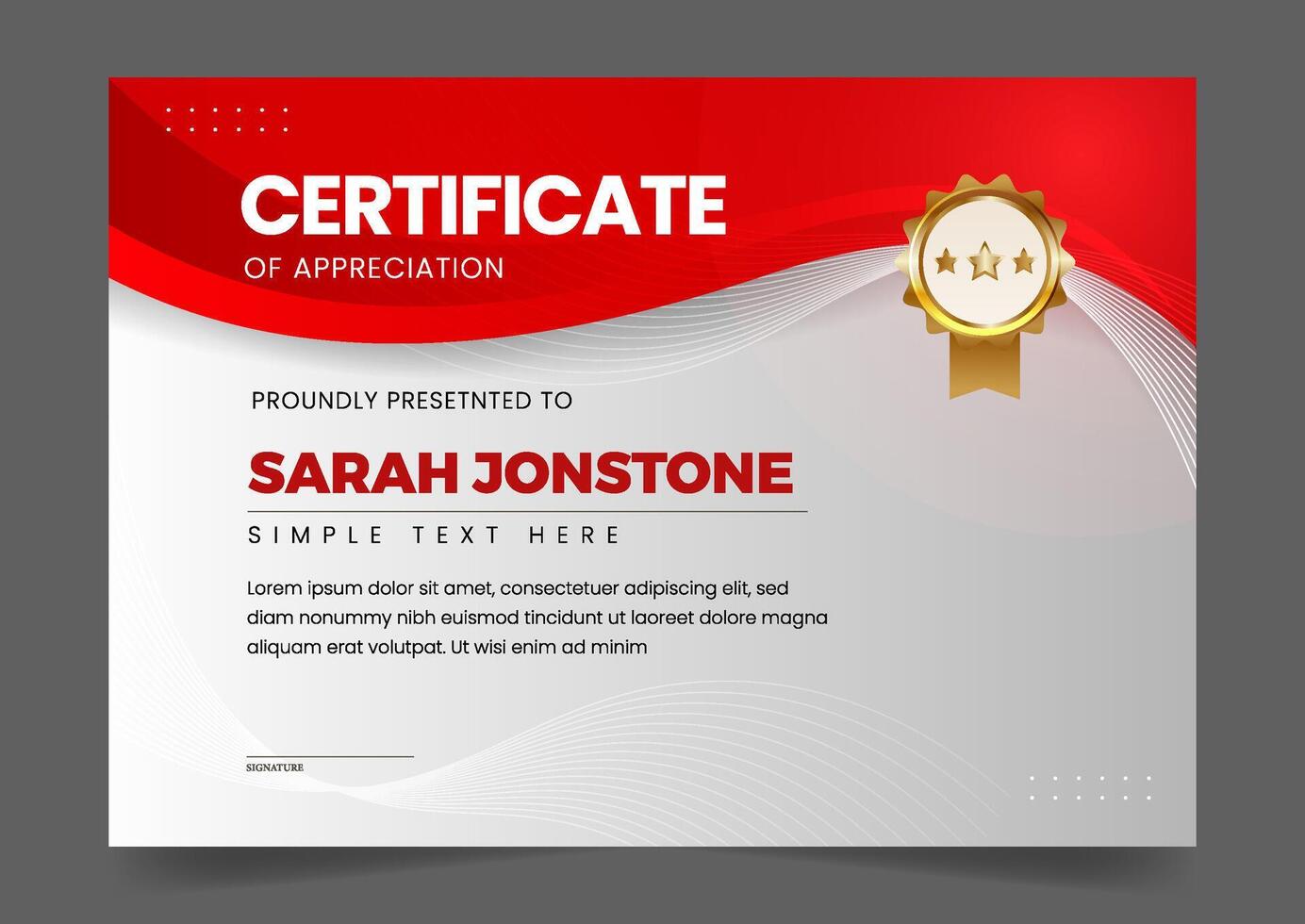 Simple and modern certificate design template vector