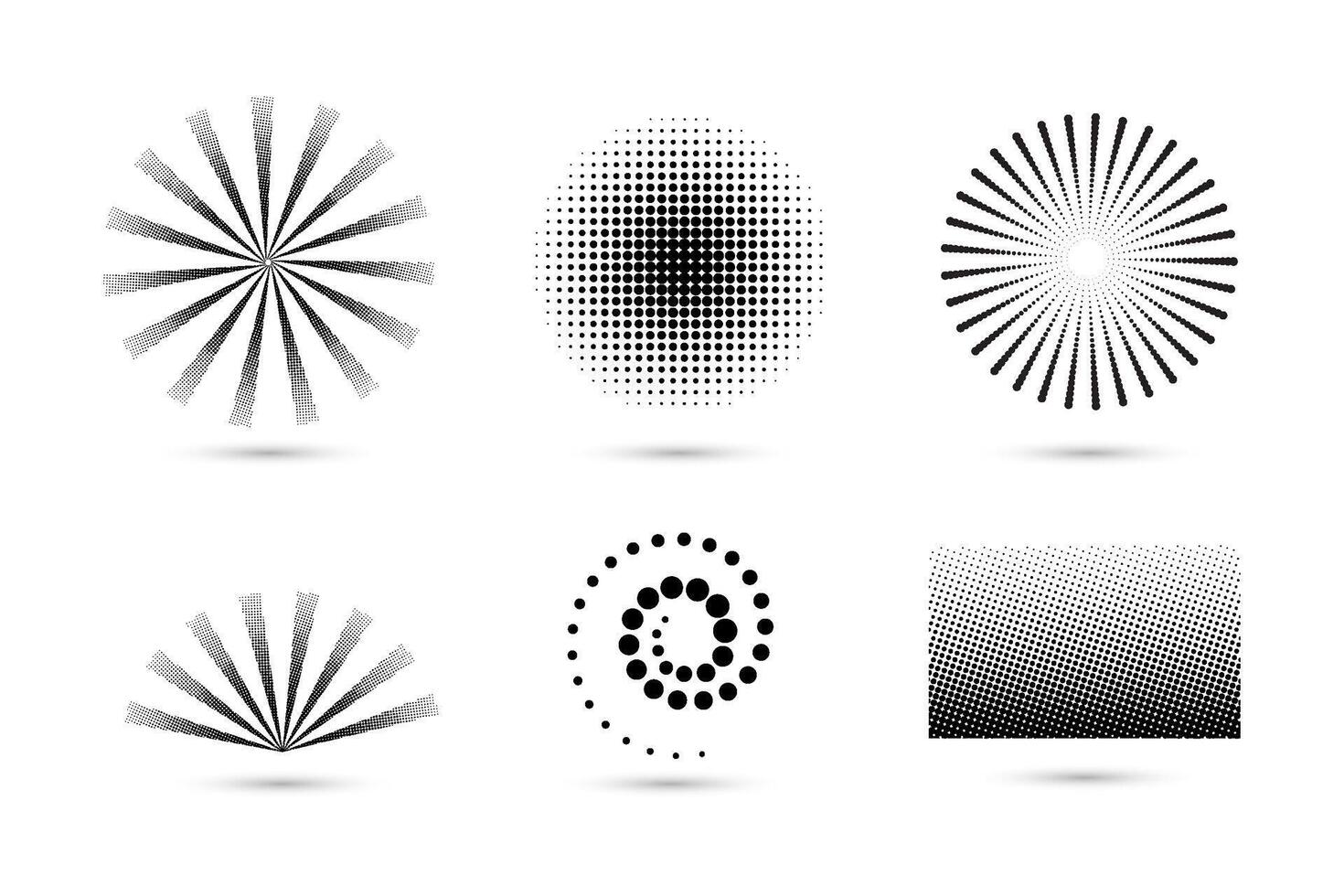 Collection of abstract grunge halftones vector