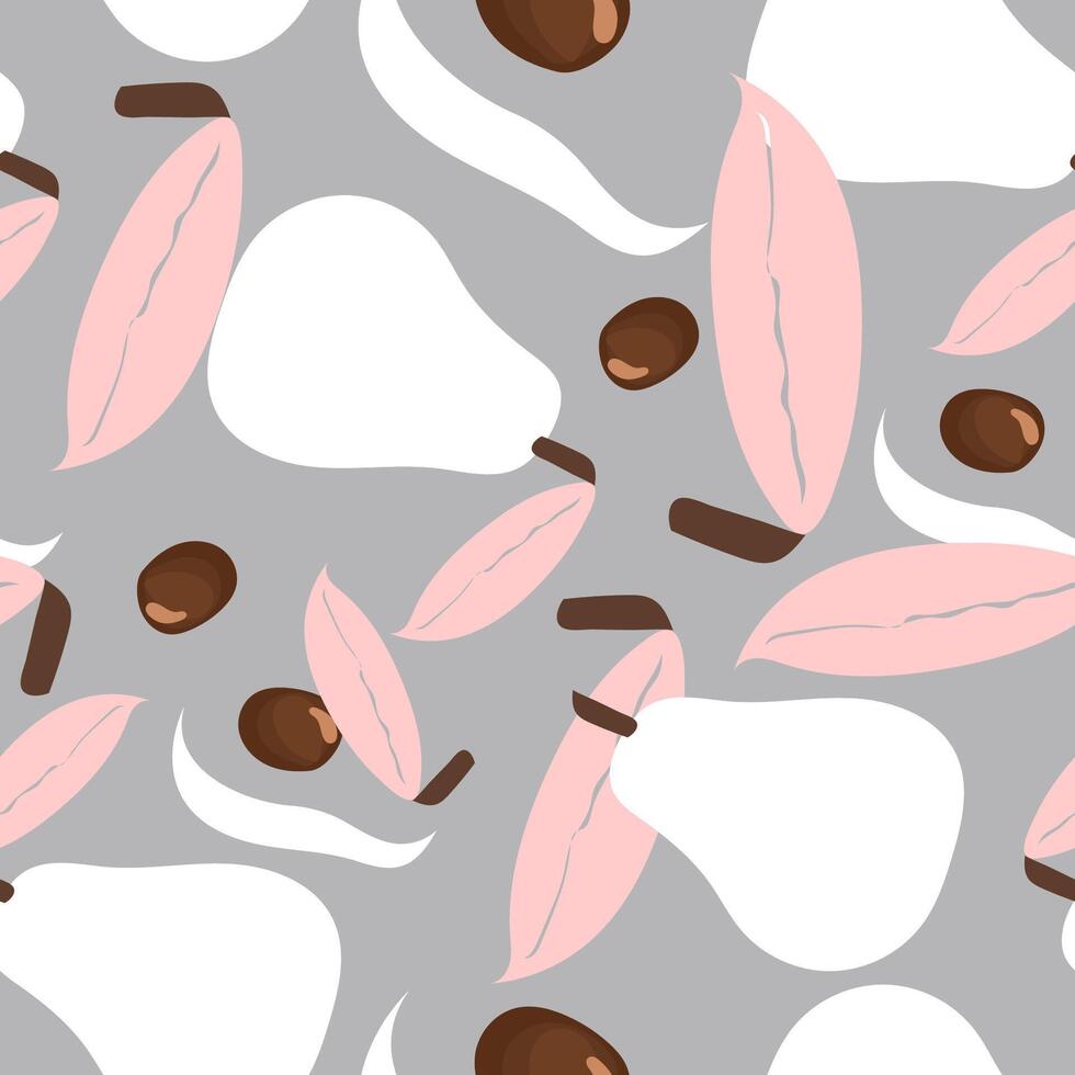 Avocado fruit seamless pattern hand-drawn repeat background for summer colorful fabric vector