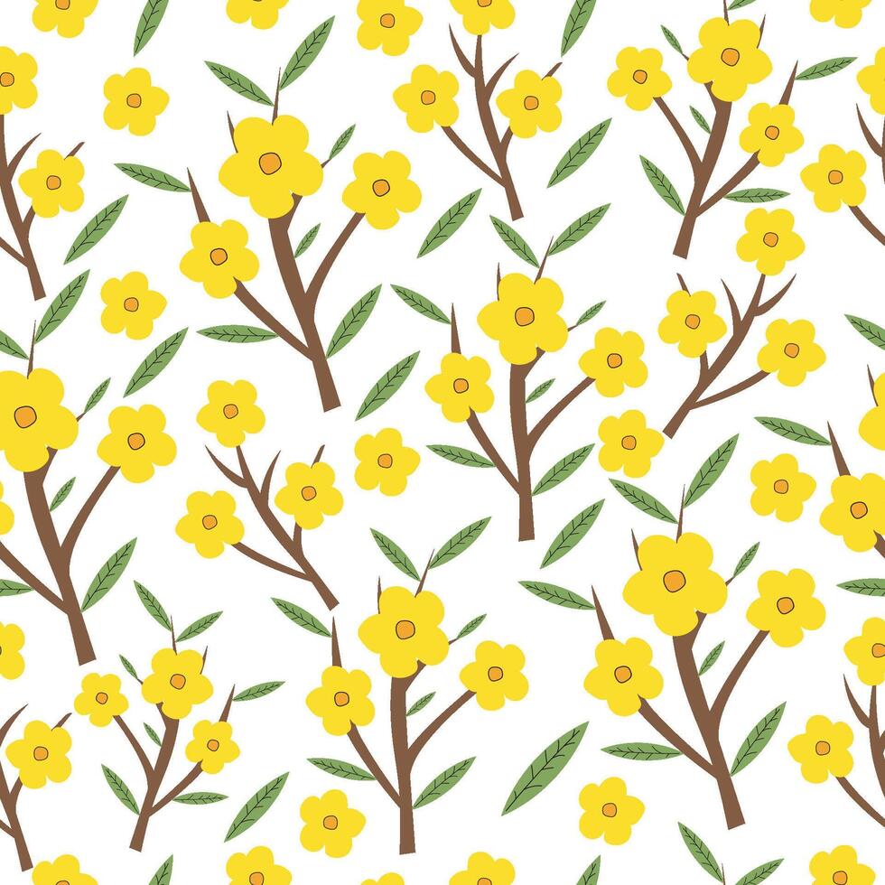 cute Floral seamless pattern with flowers in scandlnavlan style. Great for fabric, textile. background vector