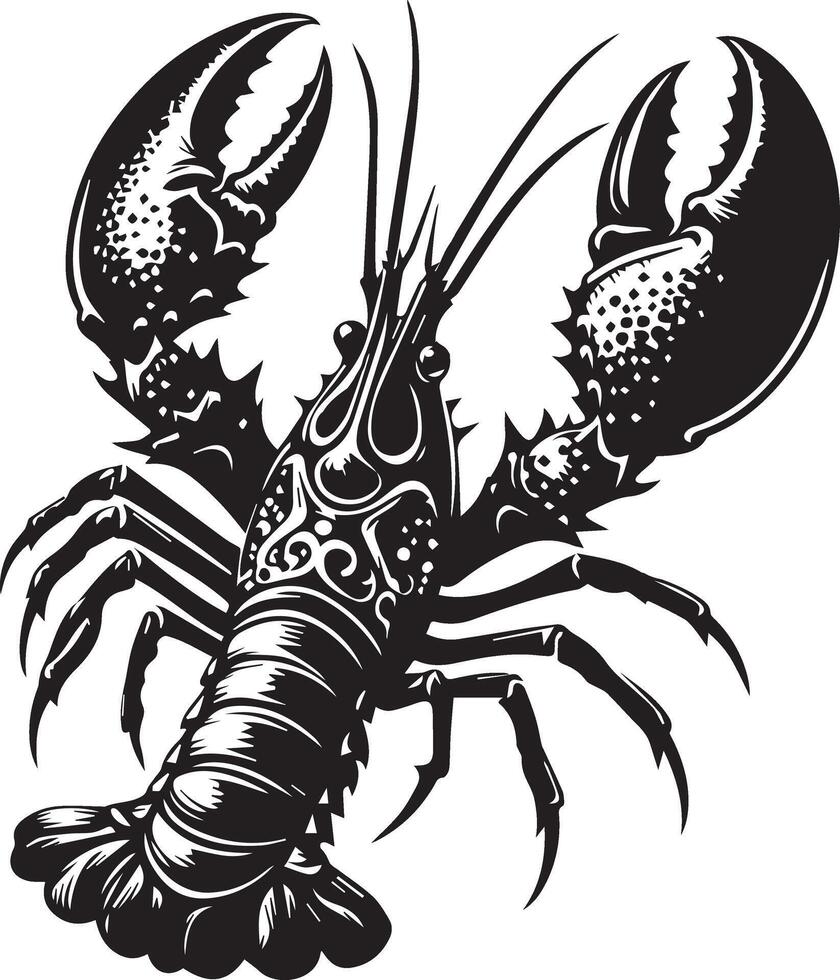 Lobster design silhouette art work EPS file, Generator AI vector