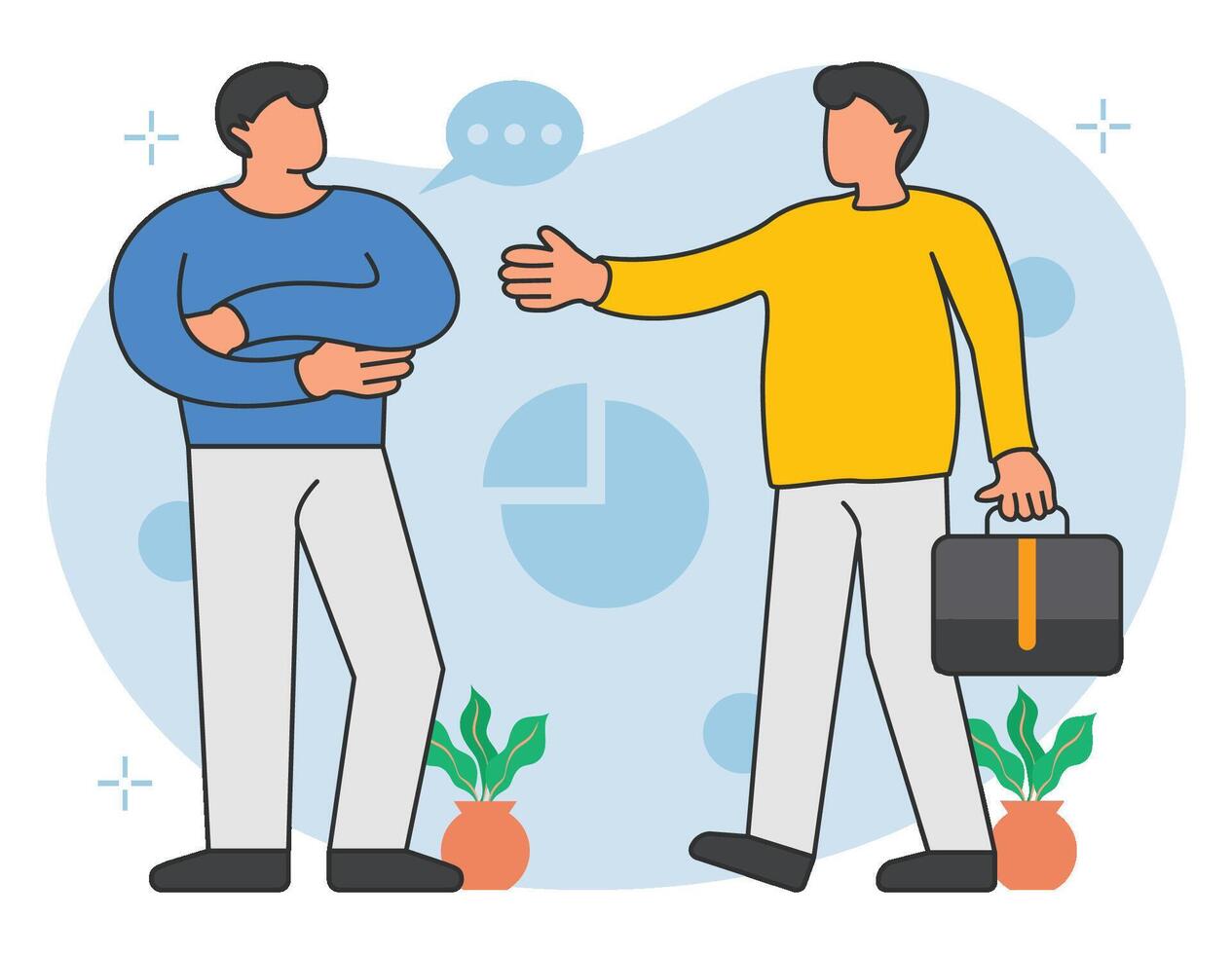 Businessman doing business deal illustration vector