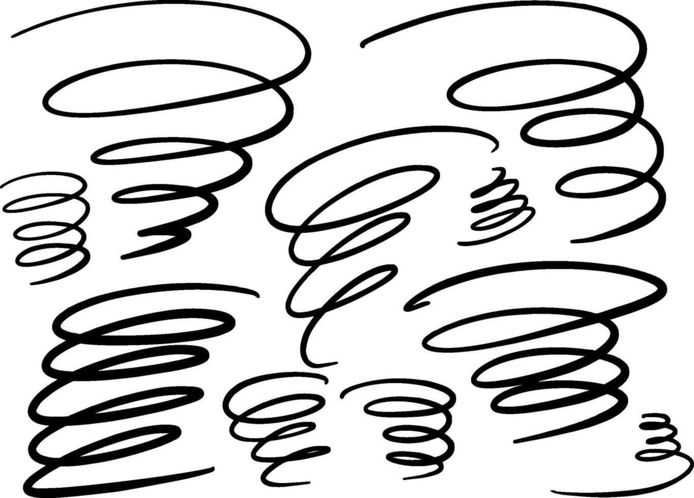 Squiggle set, hand draw doodle vector