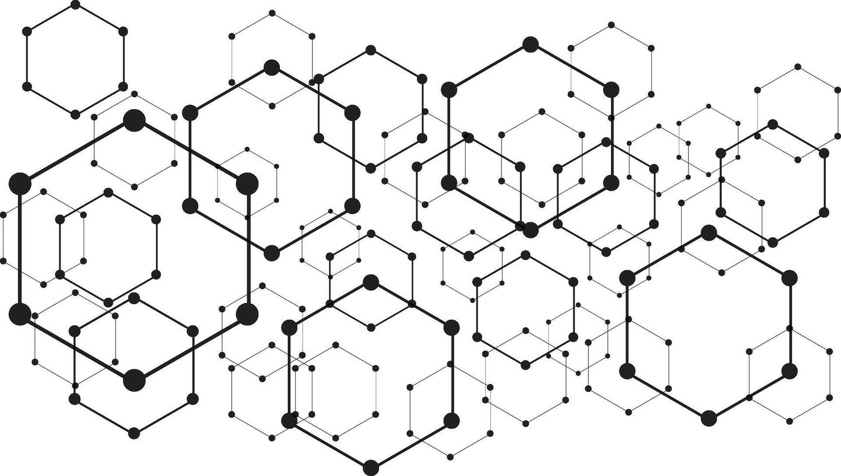 Structure molecule and communication. Dna, atom, neurons. Scientific concept for your design. Connected lines with dots. Medical, technology, chemistry, science background vector