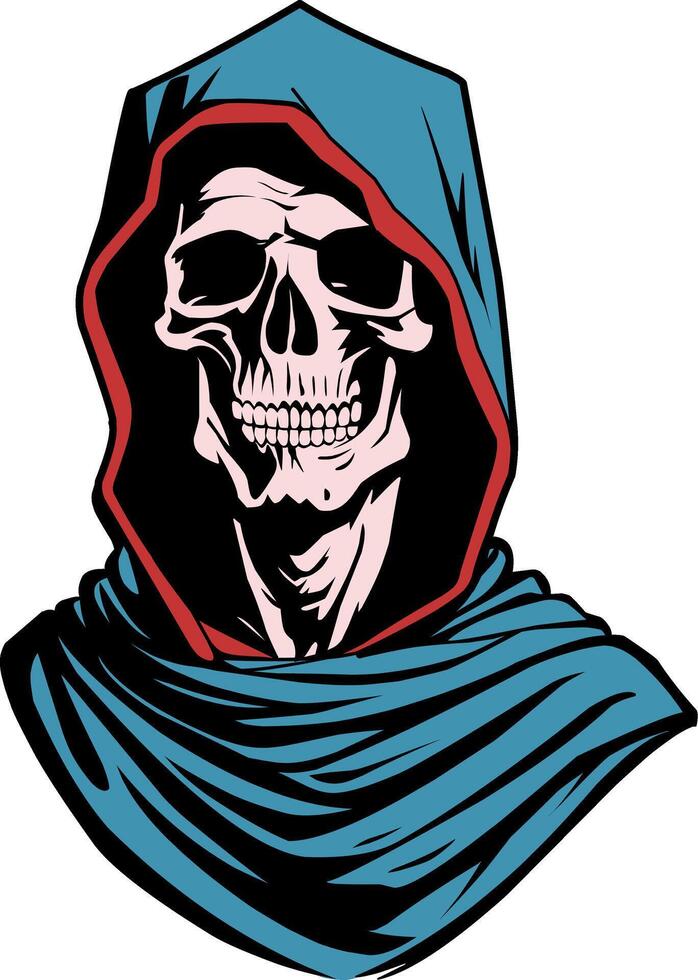 Reaping Elegance Versatile Grim Reaper pop art Illustration for Logos, Mascots, Tshirts, and More vector