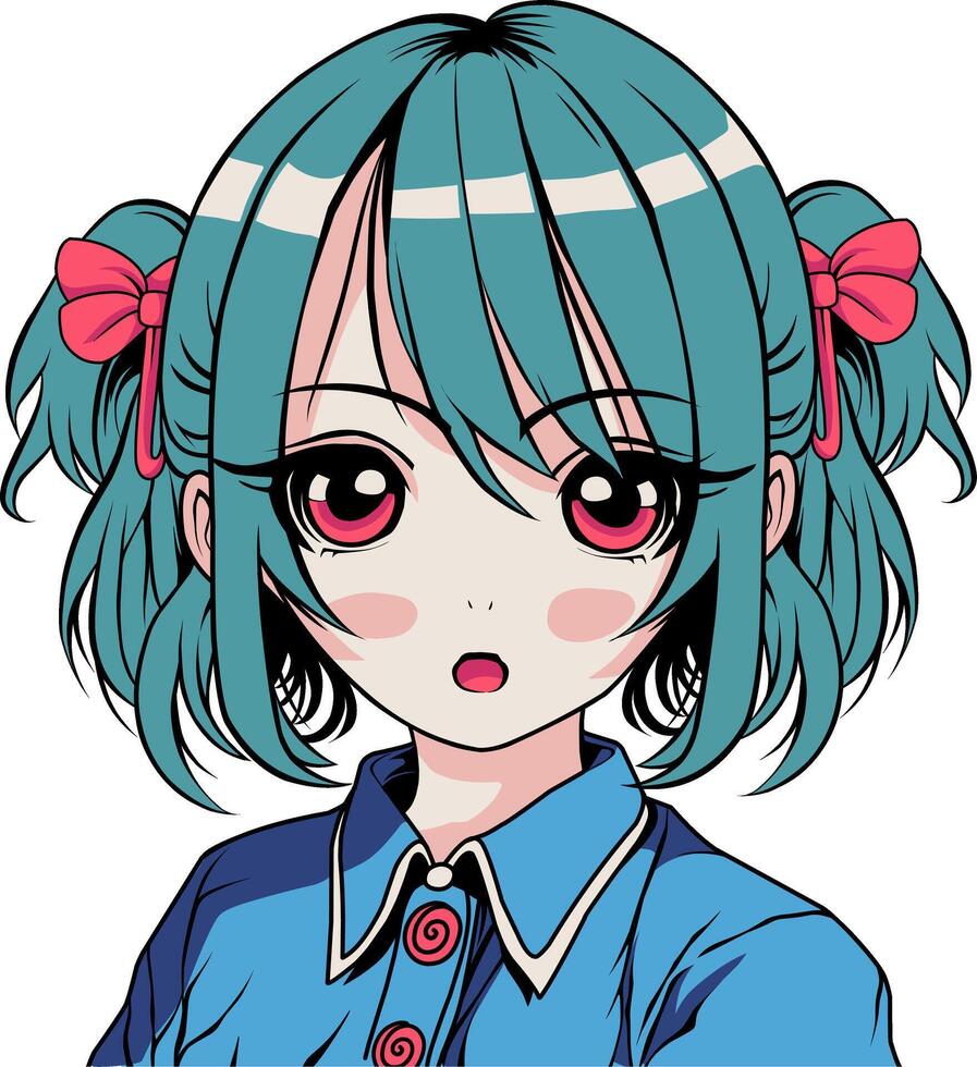 Cute and Charming Anime Avatar. Isolated Illustration vector