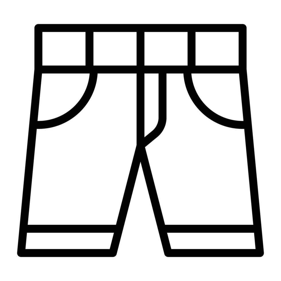 Shorts Line Icon Design vector